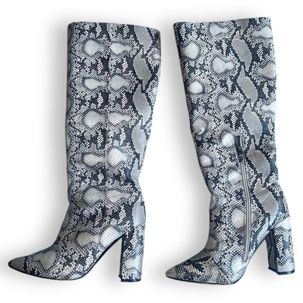 SHEIN SIZE 7 CROCODILE LEATHER UNDER KNEE BOOTS
